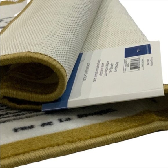 Paris Eiffel Tower French Bath Mat Rug Rectangle White Gold Multi 20 in x 32 in - Picture 8 of 14